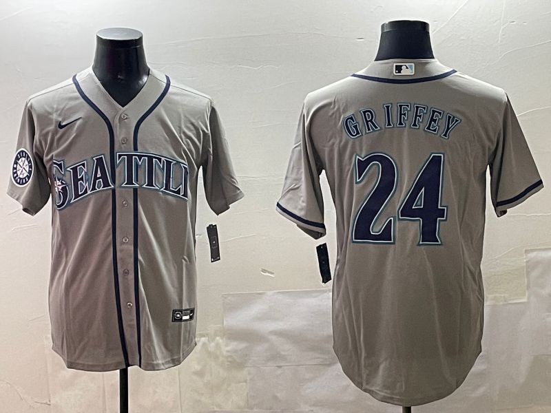 Men Seattle Mariners #24 Griffey Grey Game 2025 Nike MLB Jersey style 2->seattle mariners->MLB Jersey